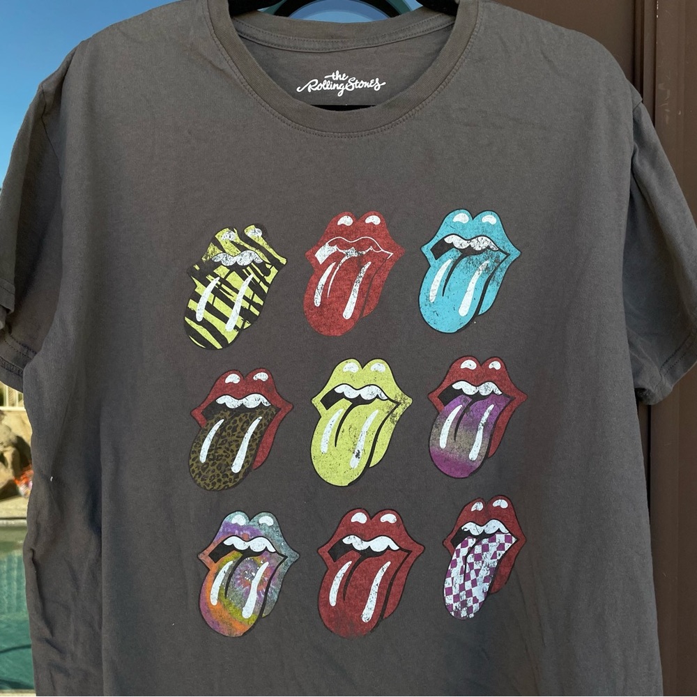 Rolling Stones Grey Multi-Logo Tongue T-Shirt XXL